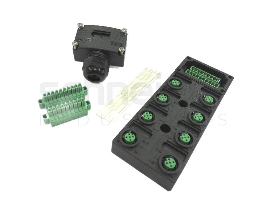 Splitter box, M12 8-ports
