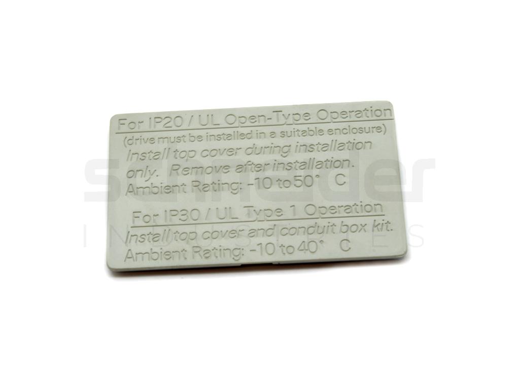 Enclosure cover for IP30 UL Type1