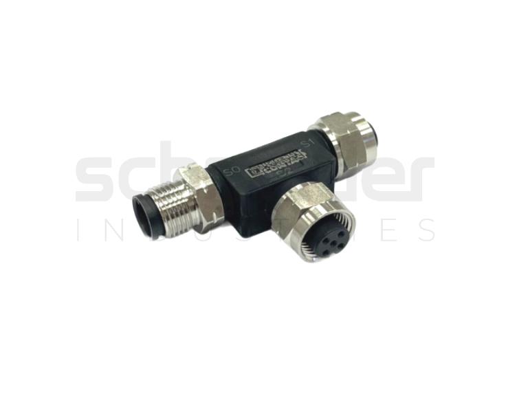 T-Connector, SAC-5P-M12T/2XM12FF VA